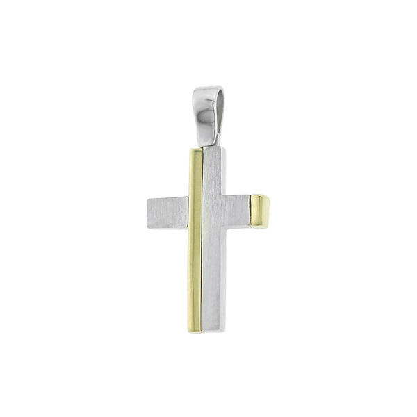 Εικόνα της SQUARED WHITE-GOLD CROSS