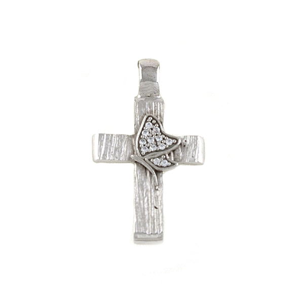 Εικόνα της ROSE GOLD CROSS WHITH BUTTERFLY