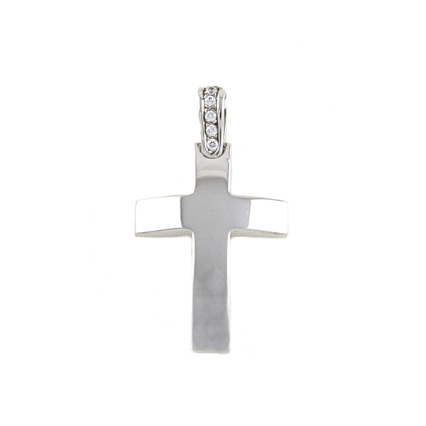 Εικόνα της SIMPLE WHITE CROSS WITH ZIRCONIAN HOOP