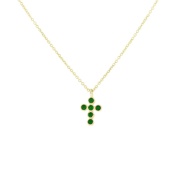 Εικόνα της MINI CROSS IN GREEN ZIRCON